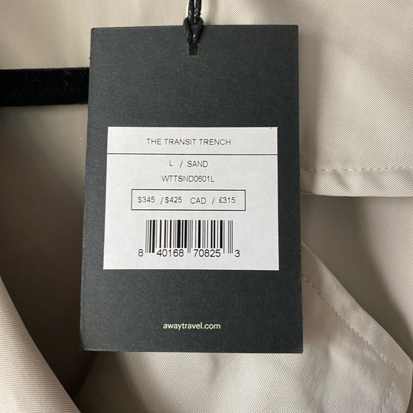 The Transit Trench Coat Ltd Edition by Away Travel Sand Size Large - Picture 15 of 15